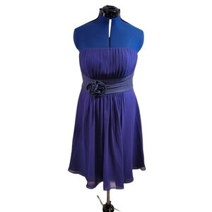 Azazie purple and gray strapless semi formal dress  - 14.       S